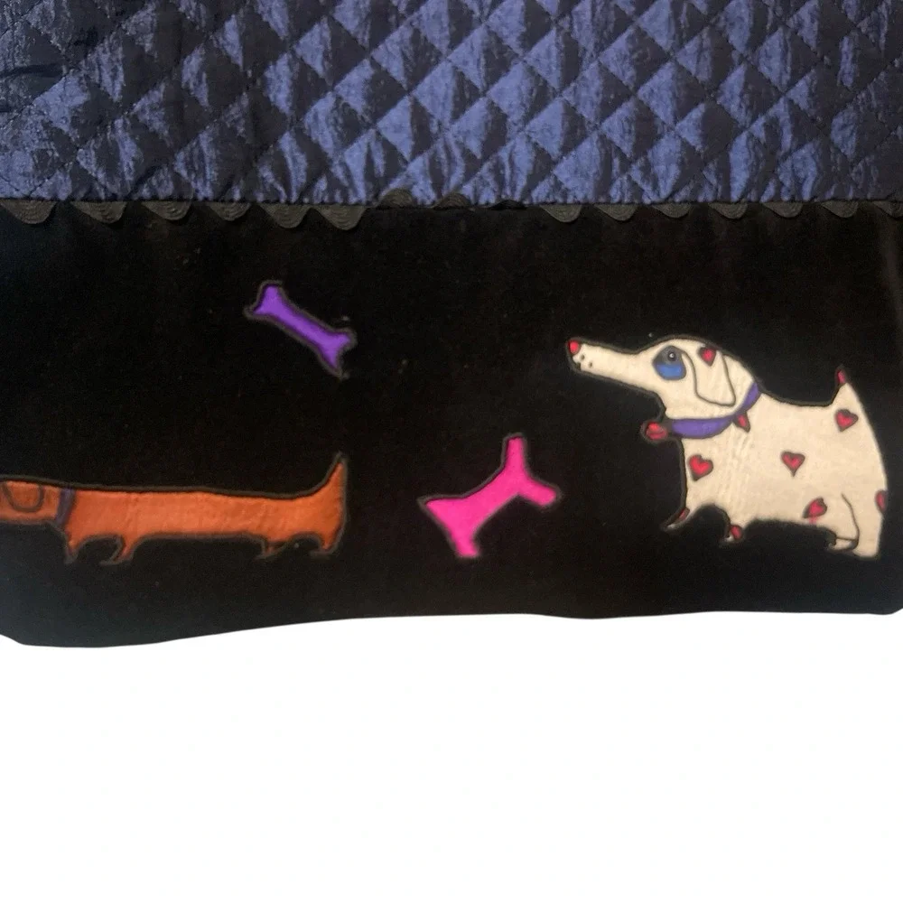 Christine Seineuret Quilted  Full Zip  Jacket With Dogs Women's Small Petite - Picture 3 of 9